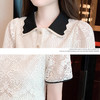 独特法式别致减漂亮洋气宽松镂空polo领蕾丝衫短袖上衣女夏高级感 商品缩略图3