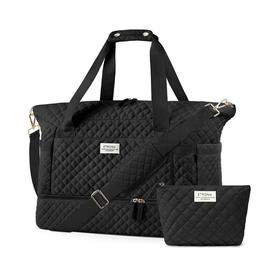 英国 ETRONIK 菱格纹 大容量手提旅行包 运动健身包 带USB充电端口