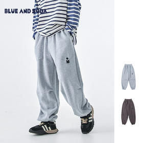 蓝汽水束脚口卫裤876B258018JX