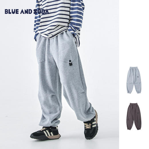 蓝汽水束脚口卫裤876B258018JX 商品图0