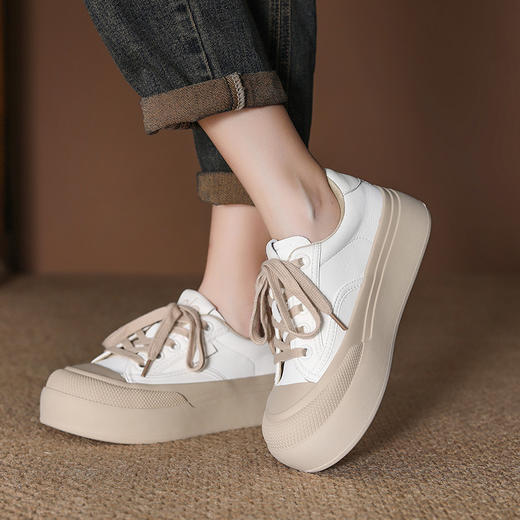 FR 85050透气圆头厚底休闲板鞋一脚蹬 商品图2