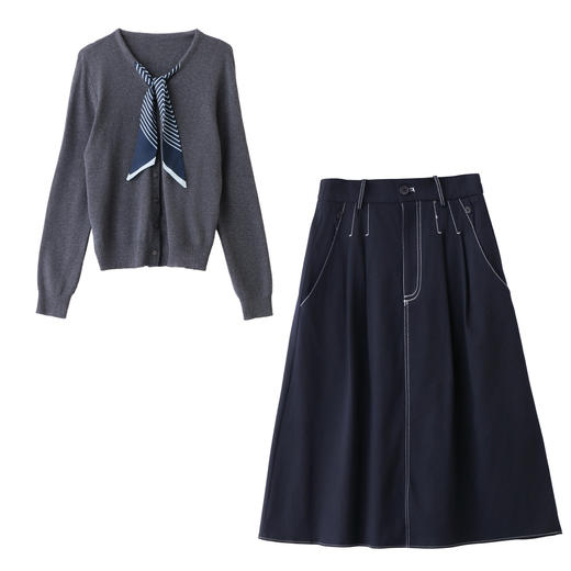 HR  YF2611系带收腰吊带裙两件套 商品图4