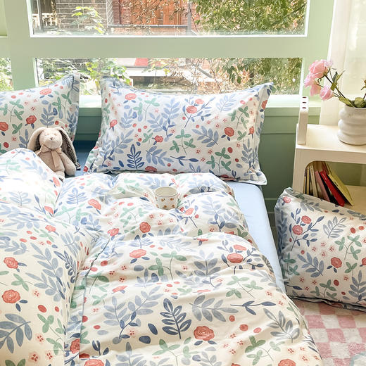 自然醒全棉床上四件套100纯棉小清新被套床笠宿舍卡通床单三件套床品NH128 商品图10