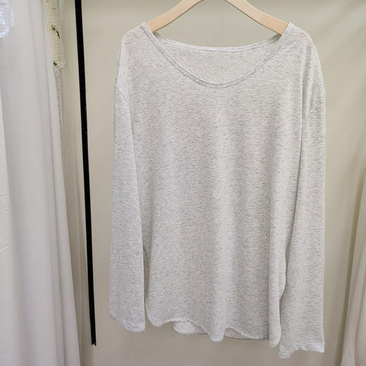 慵懒风纯色简约圆领长袖T恤纪念日百货门店同款164743206 商品图2