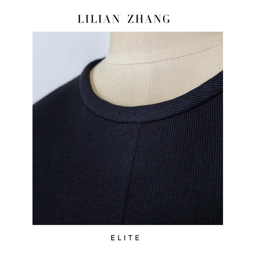 “定制”静奢风简奢静雅法式圆领针织极简风羊毛长款连衣裙 2501082 商品图1