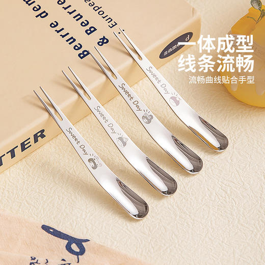 摩登主妇一家三口316L不锈钢水果叉子水果签轻奢高级感甜品叉餐叉 商品图4
