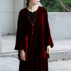 OPH W5217桑蚕丝真丝丝绒上衣新中式国风复古盘扣外套 商品缩略图1