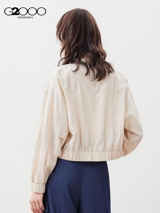 G2000【桑蚕丝混纺/商场新款】女装FW25舒适透气休闲百搭短外套56287040 商品图1