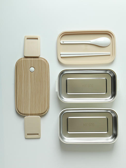 【超火木纹双层便当盒🔥】日式木纹双层便当盒 大容量午餐微波炉加热上班族 🔥大容量+微波炉加热，学生&上班族必备！ 商品图6