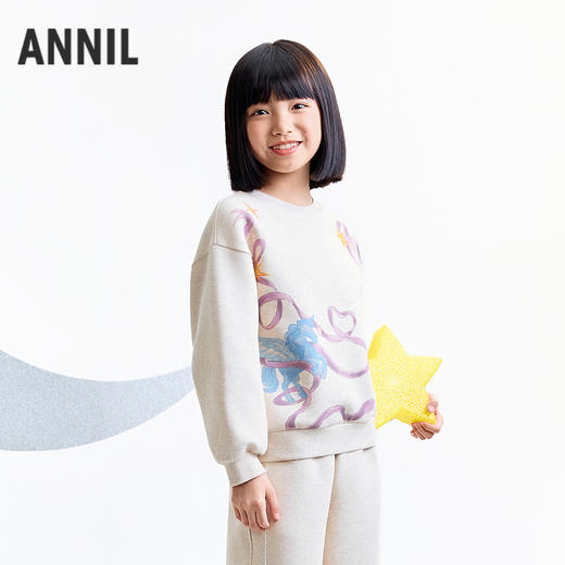【实体店同款】女童圆领卫衣秋季新款安奈儿童装AG531327 商品图2