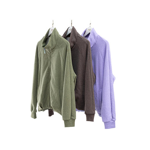 绽放589朵/油画卫衣·超柔云感棉简约立领开襟插肩长袖卫衣女外套 商品图4