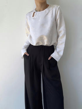 丝所｜24W035 新中式真丝提花上衣［ 白A ]