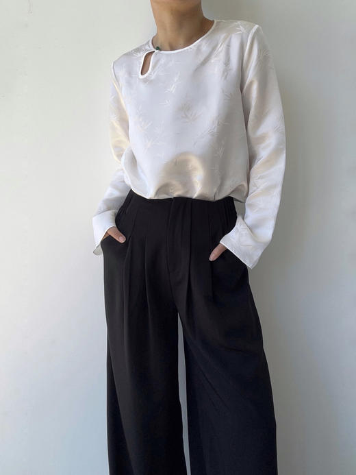 丝所｜24W035 新中式真丝提花上衣［ 白A ] 商品图0