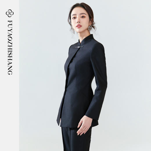 FUYAO扶摇 新中式女装秋季长袖西服上衣2025新款国风西装改良唐装 商品图1