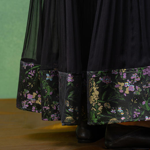 【林栖设计小店】桑蚕丝半身裙提花优雅百搭宽松显瘦2025秋季新款裙子女T1953301 商品图8