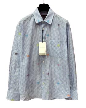 男款提花logo长袖衬衣012