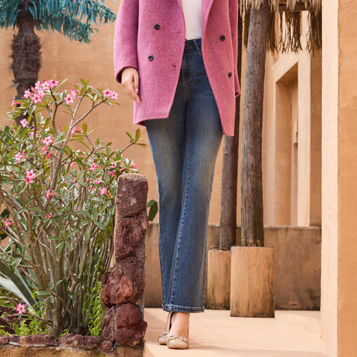 半身缘女裤 秋季修身柔美微喇牛仔裤253202M10120016 商品图2