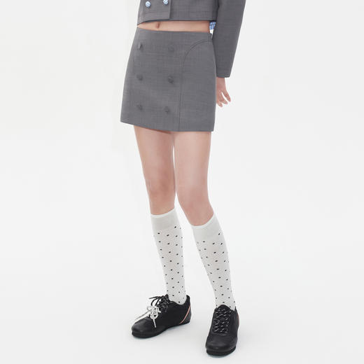 HERLIAN2025年秋季新品女士半裙双排扣设计超短裤裙 商品图2