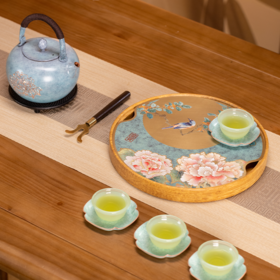 朱炳仁铜 | 月满富贵茶礼套装