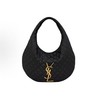 SAINT LAURENT圣罗兰 绗缝纯色设计 羊皮 HOBO包手提包 女款 黑色 商品缩略图0