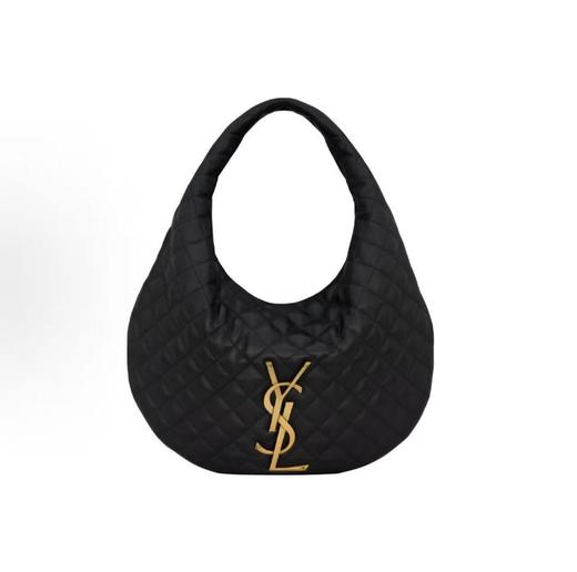 SAINT LAURENT圣罗兰 绗缝纯色设计 羊皮 HOBO包手提包 女款 黑色 商品图0