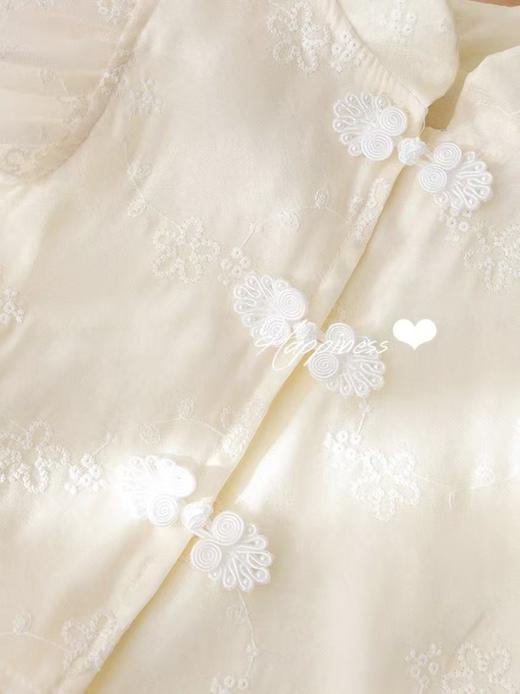 【孤品捡漏】（套装）G207女童米色刺绣新中式两件套-喜出 商品图2