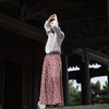 绽放旅行女装600朵/天丝亚麻设计感印花武士裤百搭宽松休闲裤长裤 商品缩略图1