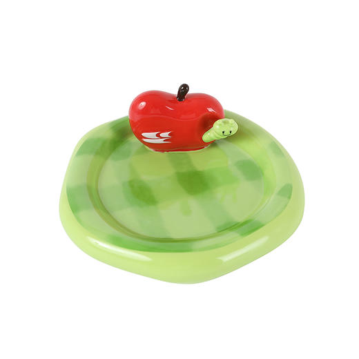 CryingCenter 苹果虫格纹陶瓷盘餐具碟子 哭喊中心 商品图4