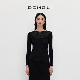 东黎 • 我不被驯化 暮色蔷薇 山羊绒桑蚕丝女士全成型圆领长袖 5389