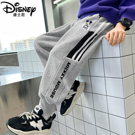 迪士尼男童加绒裤子冬季新款保暖儿童冬装运动裤中厚宽松一体绒潮 商品图4