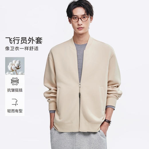 棉仓362808015-五明治空气层棒球领卫衣开衫 商品图0