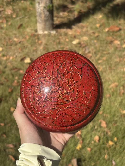 三希堂  流霞系列  中国红大漆茶罐 商品图1