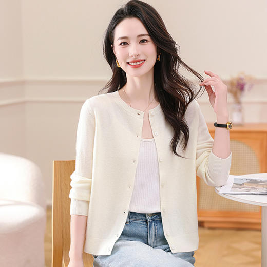 OSL 8519QY羊毛纯色开衫宽松加厚宽松毛针织外套 商品图1