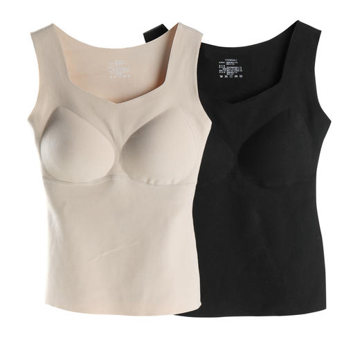 三彩2025新款打底带胸垫带杯无痕Bra背心宽肩带收副乳上衣修身女 商品图2