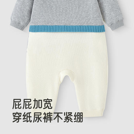 【商场同款】英氏婴儿爬服长款蛤衣连身衣长袖保暖冬季男宝新款 商品图3