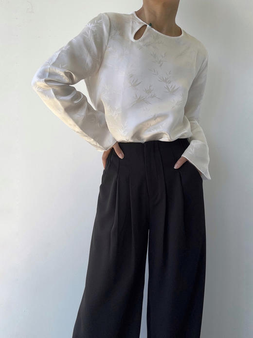 丝所｜24W035 新中式真丝提花上衣［ 白A ] 商品图7