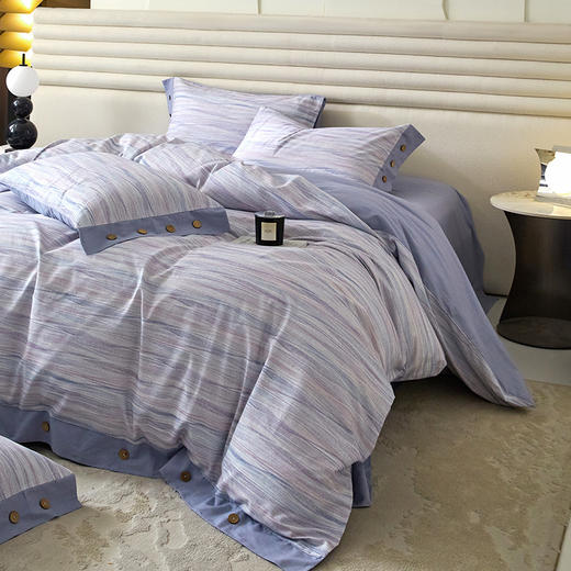 【高支高密全棉磨毛四件套】轻奢宽边纽扣款全棉磨毛系列四件套 高支高密全棉磨毛面料 8色可选，棉花来自中国棉花之乡——新疆阿瓦提县 商品图3