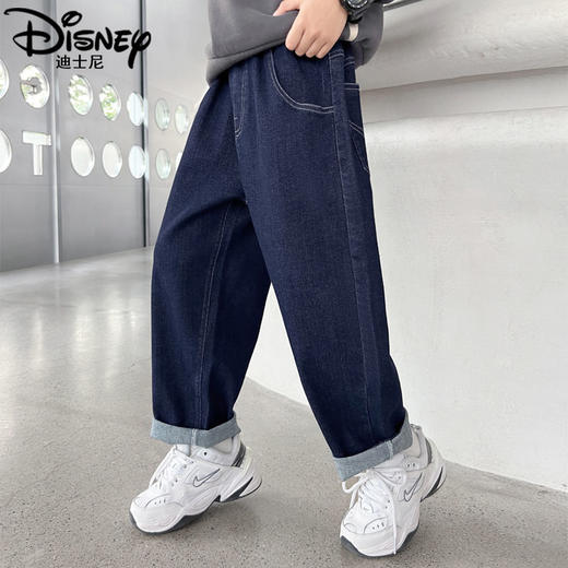 迪士尼男童牛仔裤春秋2023新款秋季儿童裤子秋装男大童长裤休闲裤 商品图1