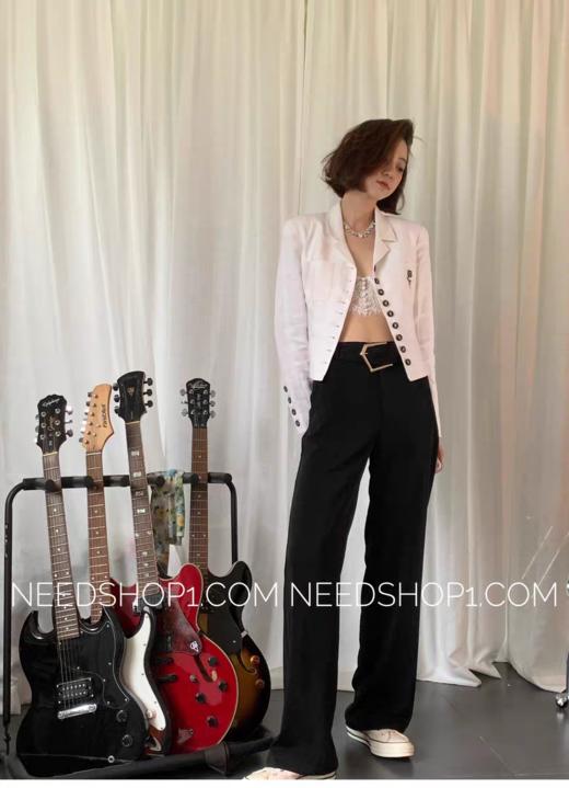 春秋刺绣小香风棉麻百搭短款西服外套 商品图5