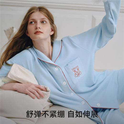 【家居服专场】嫚熙秋冬季双面火山小磨毛女士睡衣纯棉保暖家居服套装2025新款 商品图5