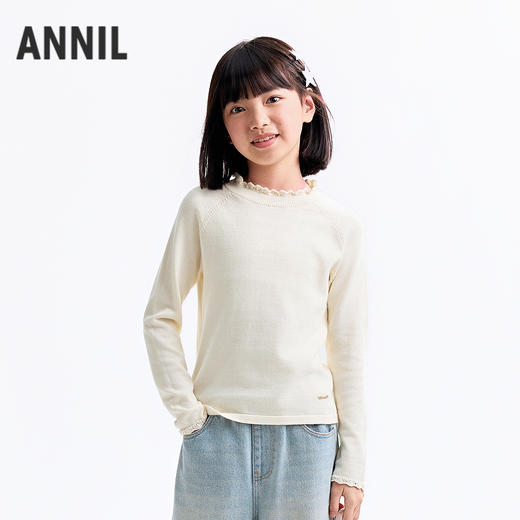 【实体店同款】女童长袖针织衫秋季新款安奈儿童装AG534134 商品图0