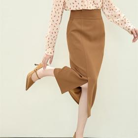 「自」全新升级【铂金会员174/天猫229/差价55】(10421)洛诗琳新款优雅开叉半身裙2025秋季高腰显瘦通勤包臀裙女