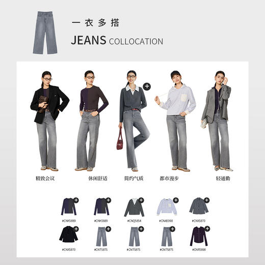 【商场同款】CNT5875 “ 面膜牛仔裤 ” 犹如第二层皮肤般舒适软弹 显瘦3D裤缝线 好搭配 商品图7