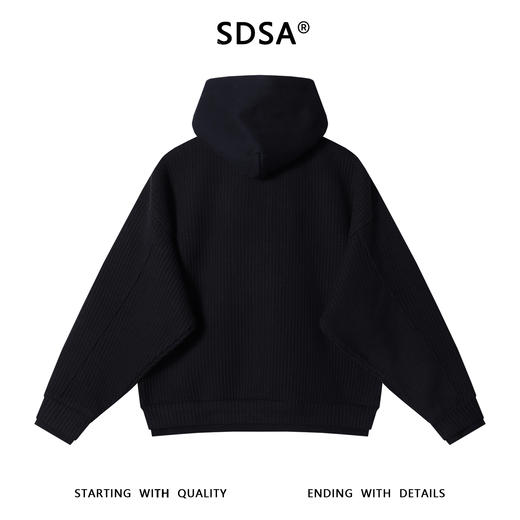 87702SDSA男士秋冬新款轻奢痞帅男装纯色针织假两件连帽卫衣拉链开衫潮 商品图5