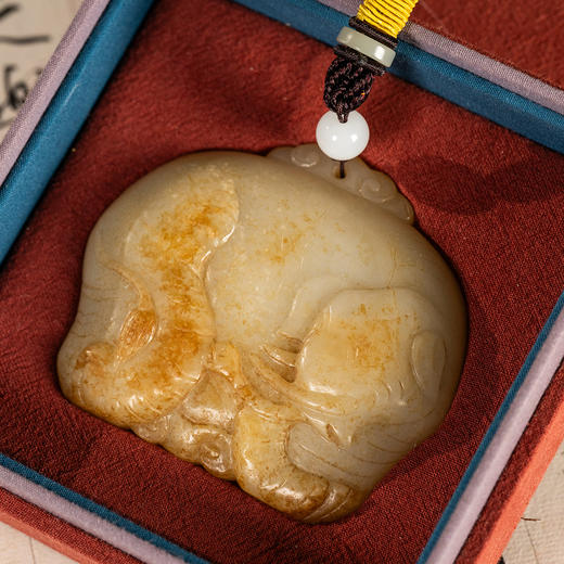 清	玉雕太平有象把件 商品图2