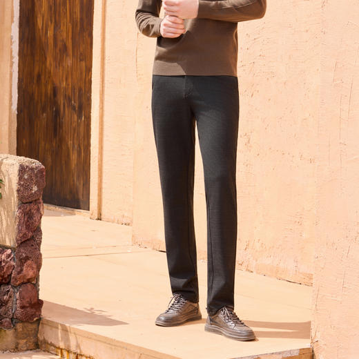 半身缘男裤 秋季细腻柔软休闲得体舒适百搭休闲裤253101M10330021 商品图0