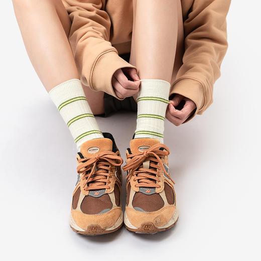 靴下物袜子纯棉女款2025新款爆款春夏薄款全棉运动休闲条纹中筒袜 商品图4