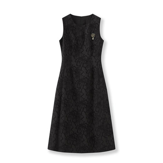 「高货wl」全新升级【铂金会员358/天猫479/差价121】(01236)洛诗琳重工烧花剪花连衣裙2025早秋新款收腰优雅背心裙女 商品图4