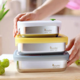 Partita 316L不锈钢餐盒|欧洲权威机构检测可微波加热！锁水保鲜不串味