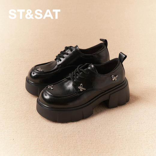 星期六闪钻蝴蝶系带厚底乐福SSD3111492 商品图5